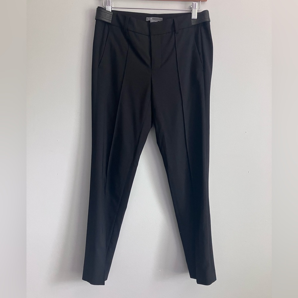 VINCE Black Mid Rise Wool Blend Pencil Slacks Size 0